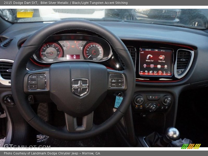 Billet Silver Metallic / Black/Light Tungsten Accent Stitching 2015 Dodge Dart SXT