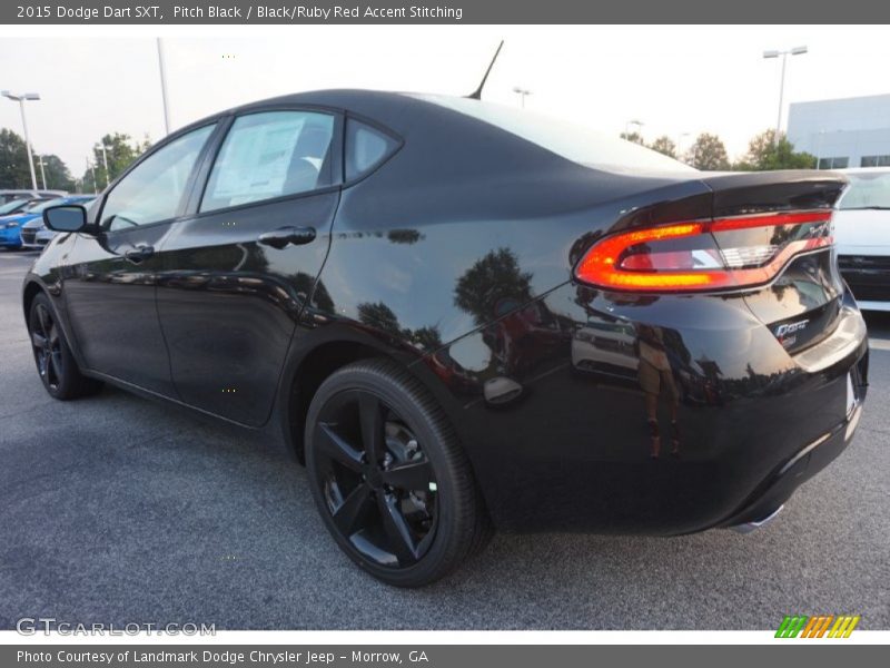 Pitch Black / Black/Ruby Red Accent Stitching 2015 Dodge Dart SXT