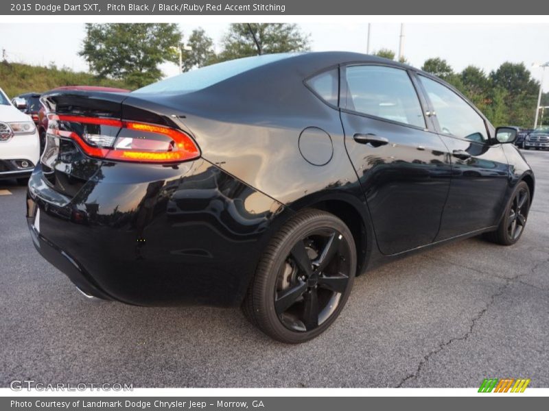Pitch Black / Black/Ruby Red Accent Stitching 2015 Dodge Dart SXT
