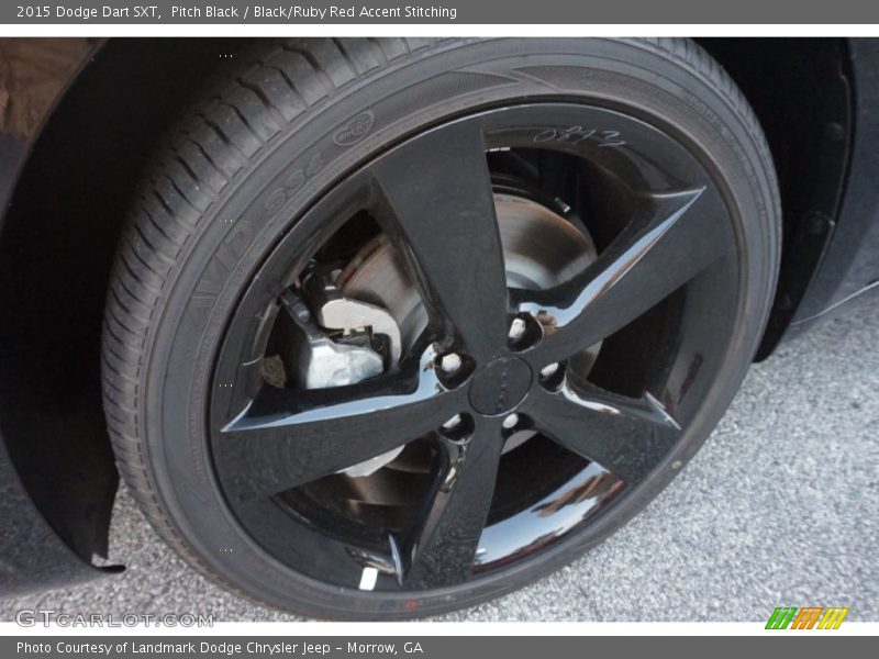 Pitch Black / Black/Ruby Red Accent Stitching 2015 Dodge Dart SXT