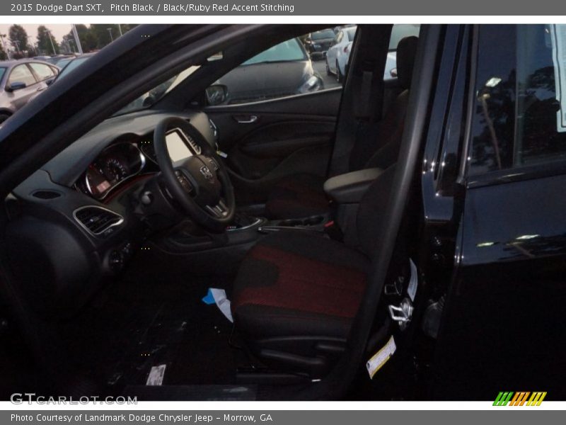 Pitch Black / Black/Ruby Red Accent Stitching 2015 Dodge Dart SXT