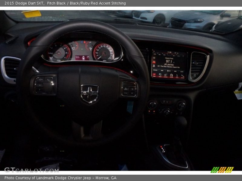 Pitch Black / Black/Ruby Red Accent Stitching 2015 Dodge Dart SXT