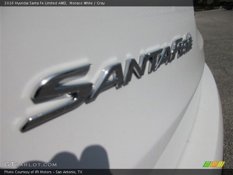 Monaco White / Gray 2016 Hyundai Santa Fe Limited AWD