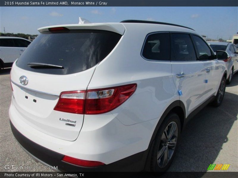 Monaco White / Gray 2016 Hyundai Santa Fe Limited AWD