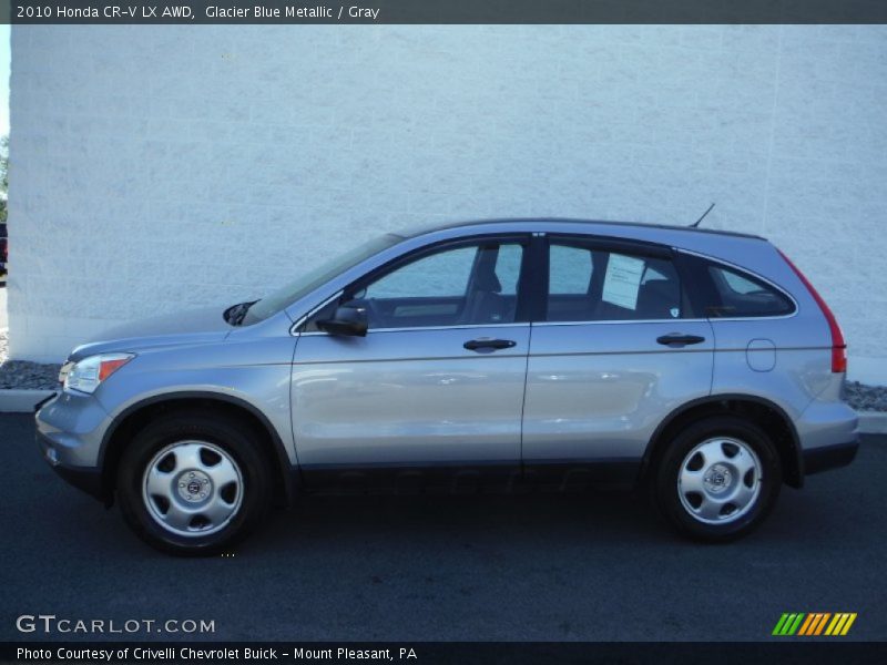 Glacier Blue Metallic / Gray 2010 Honda CR-V LX AWD