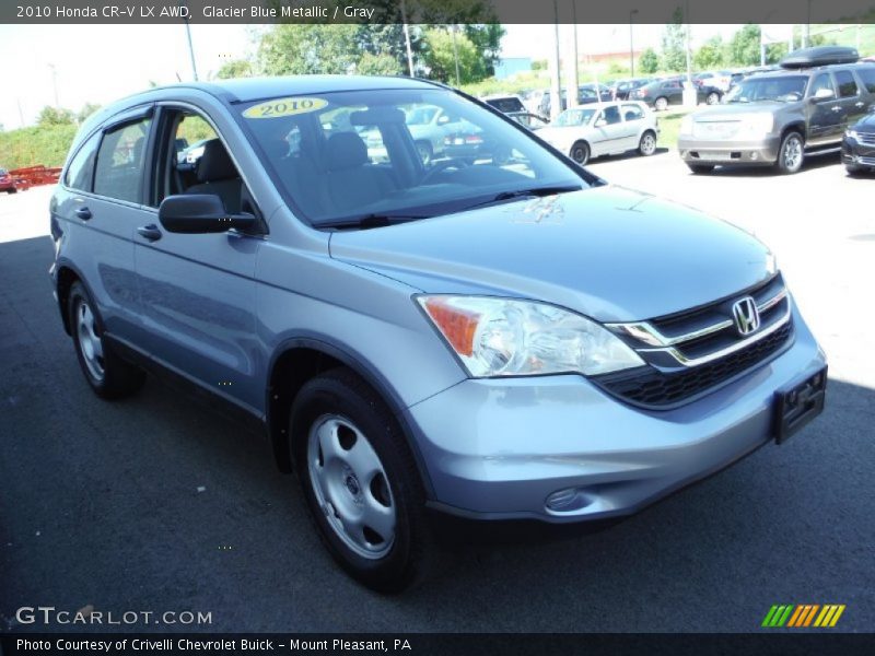 Glacier Blue Metallic / Gray 2010 Honda CR-V LX AWD