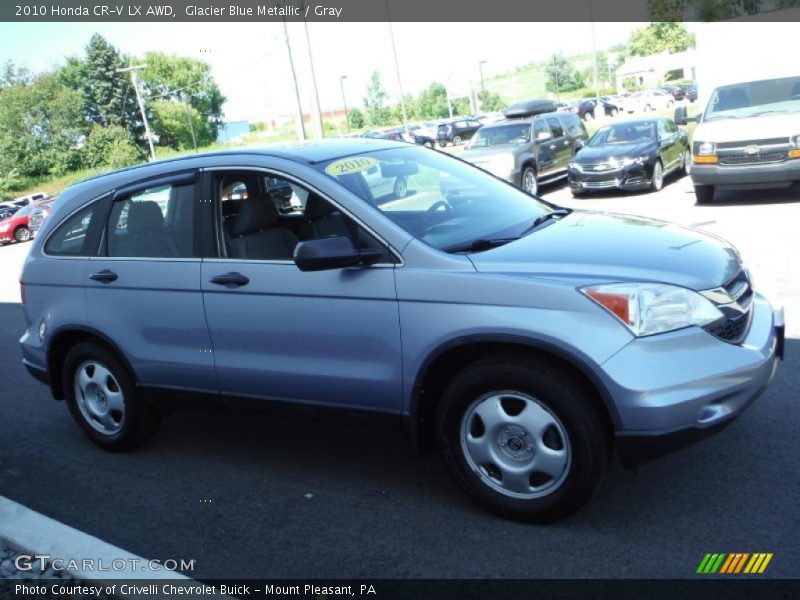 Glacier Blue Metallic / Gray 2010 Honda CR-V LX AWD