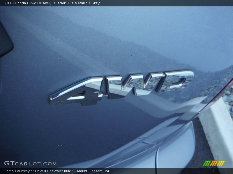 Glacier Blue Metallic / Gray 2010 Honda CR-V LX AWD