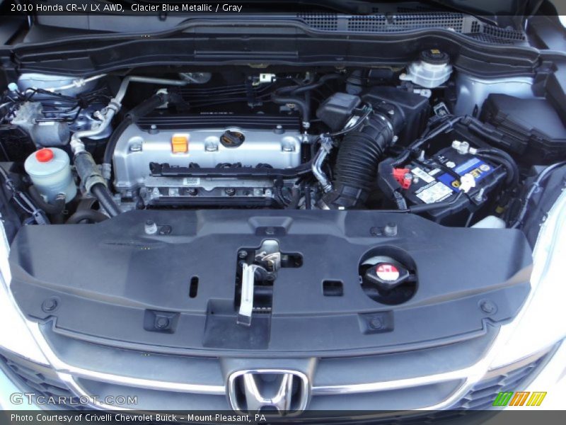 Glacier Blue Metallic / Gray 2010 Honda CR-V LX AWD