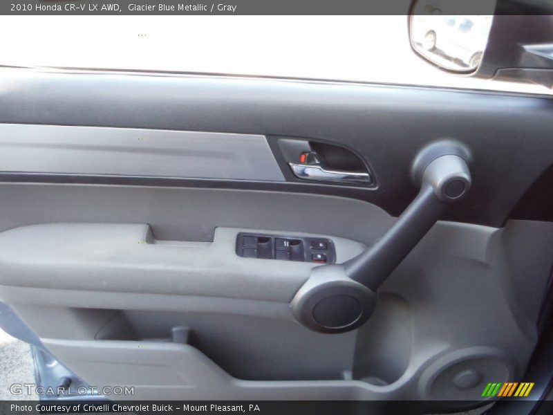 Glacier Blue Metallic / Gray 2010 Honda CR-V LX AWD