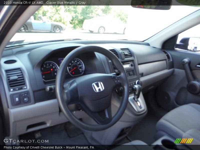 Glacier Blue Metallic / Gray 2010 Honda CR-V LX AWD