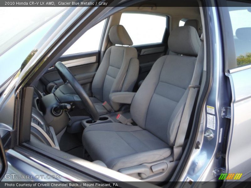 Glacier Blue Metallic / Gray 2010 Honda CR-V LX AWD