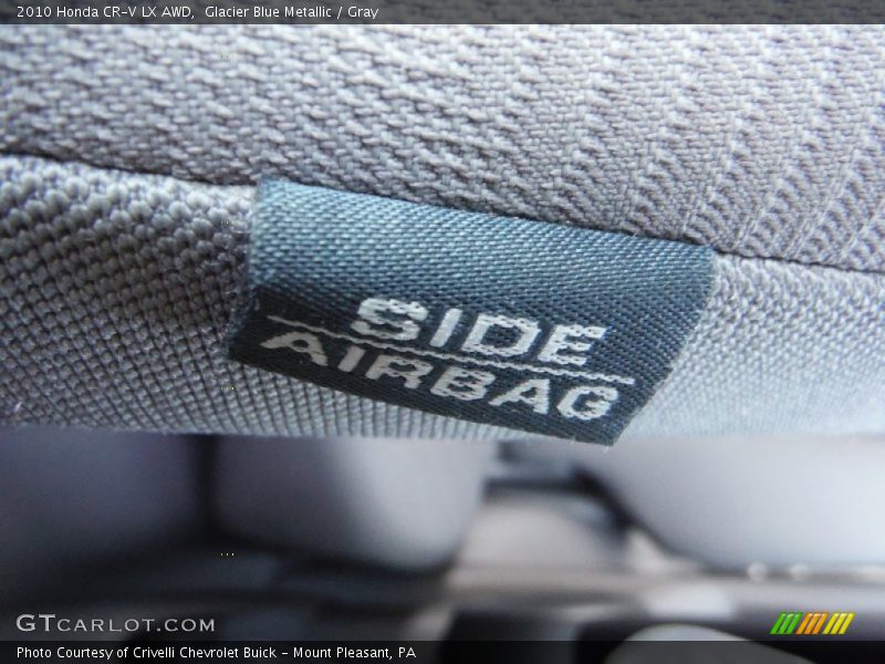 Glacier Blue Metallic / Gray 2010 Honda CR-V LX AWD