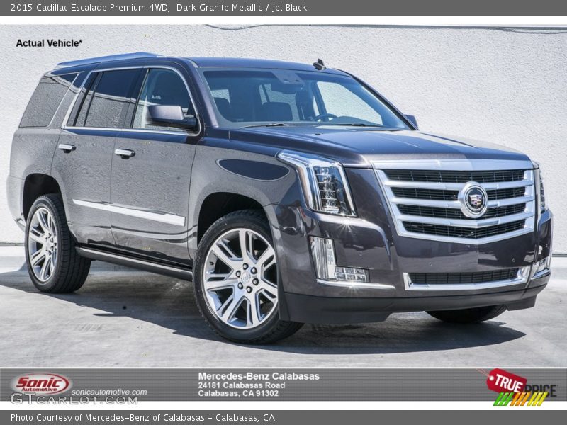 Dark Granite Metallic / Jet Black 2015 Cadillac Escalade Premium 4WD