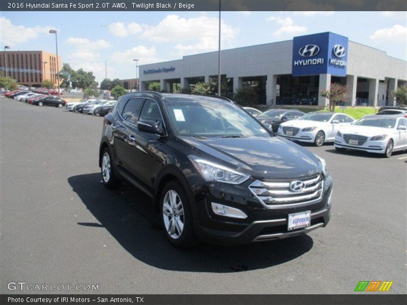 Twilight Black / Beige 2016 Hyundai Santa Fe Sport 2.0T AWD