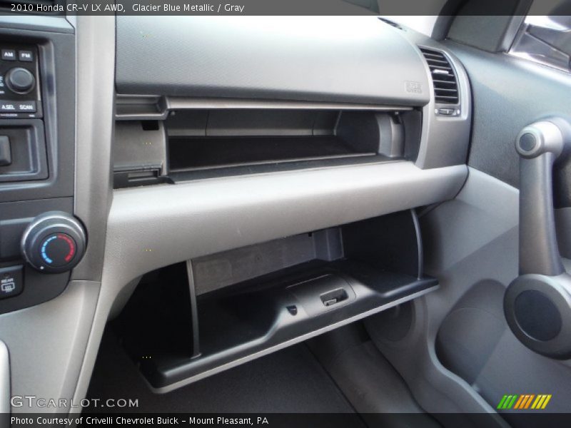 Glacier Blue Metallic / Gray 2010 Honda CR-V LX AWD
