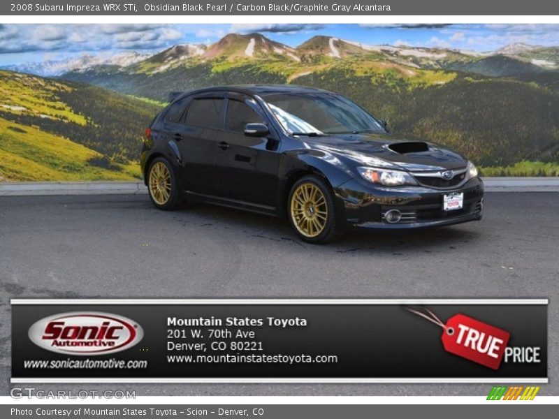 Obsidian Black Pearl / Carbon Black/Graphite Gray Alcantara 2008 Subaru Impreza WRX STi