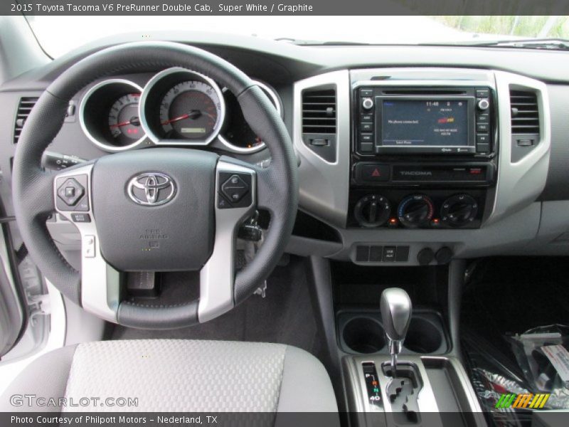 Super White / Graphite 2015 Toyota Tacoma V6 PreRunner Double Cab