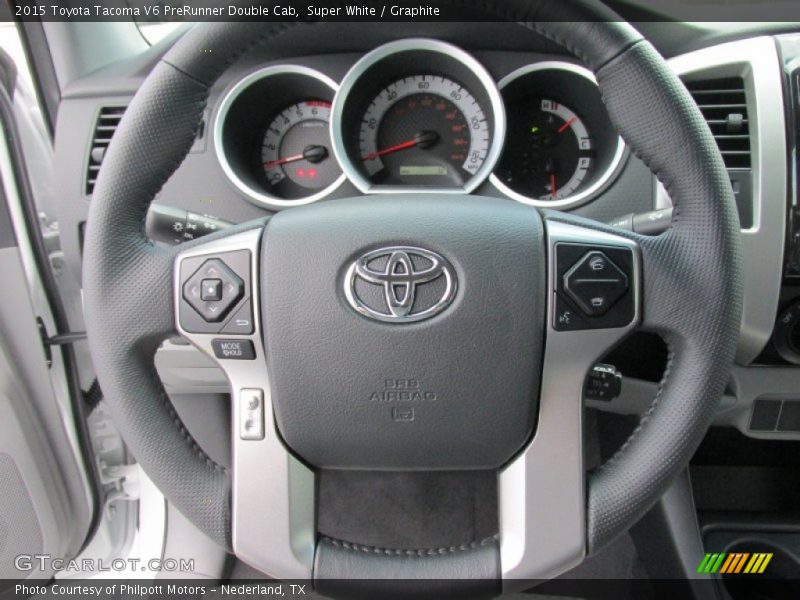 Super White / Graphite 2015 Toyota Tacoma V6 PreRunner Double Cab
