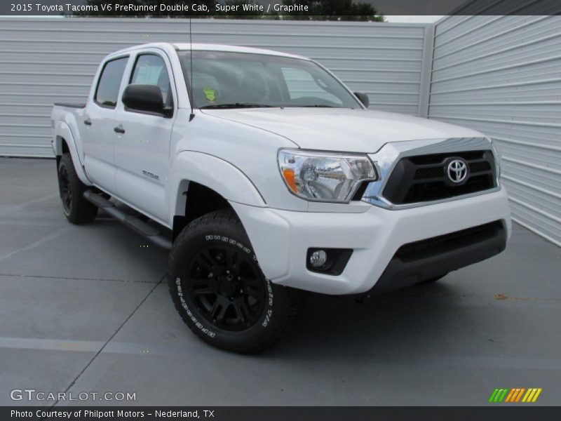 Super White / Graphite 2015 Toyota Tacoma V6 PreRunner Double Cab