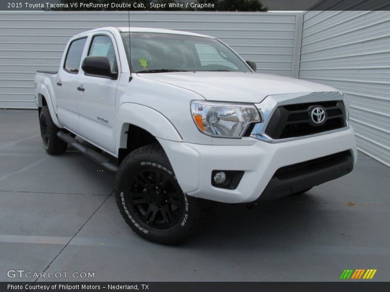 Super White / Graphite 2015 Toyota Tacoma V6 PreRunner Double Cab
