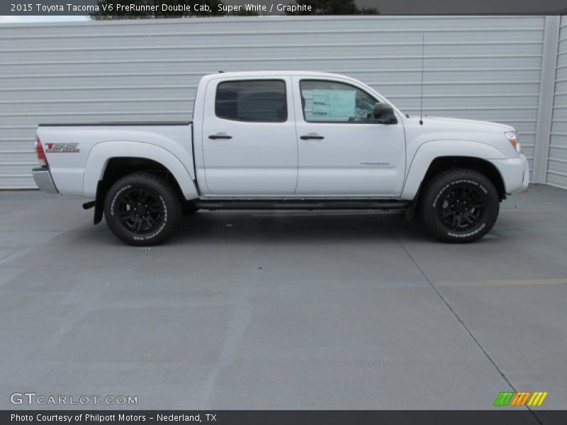 Super White / Graphite 2015 Toyota Tacoma V6 PreRunner Double Cab