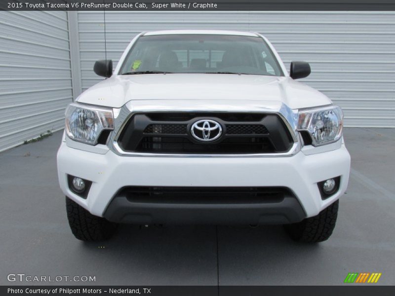 Super White / Graphite 2015 Toyota Tacoma V6 PreRunner Double Cab