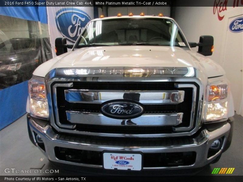 White Platinum Metallic Tri-Coat / Adobe 2016 Ford F450 Super Duty Lariat Crew Cab 4x4