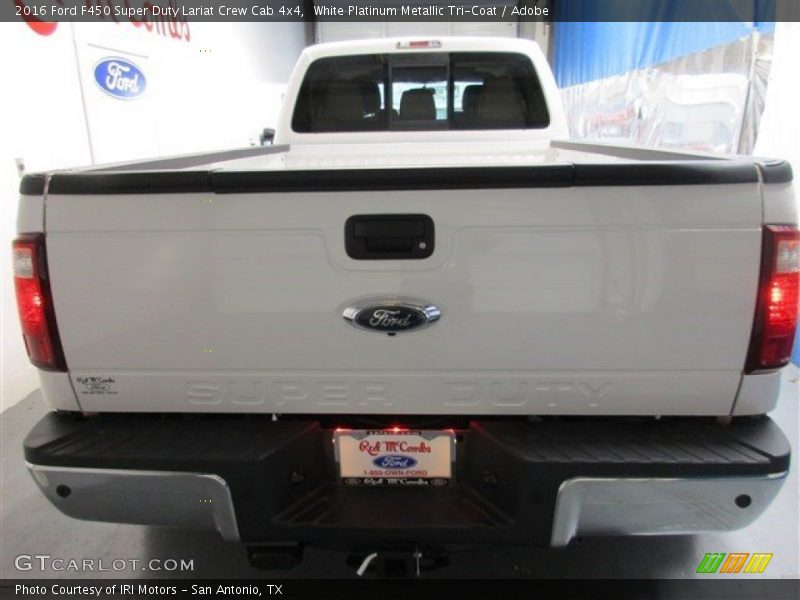 White Platinum Metallic Tri-Coat / Adobe 2016 Ford F450 Super Duty Lariat Crew Cab 4x4