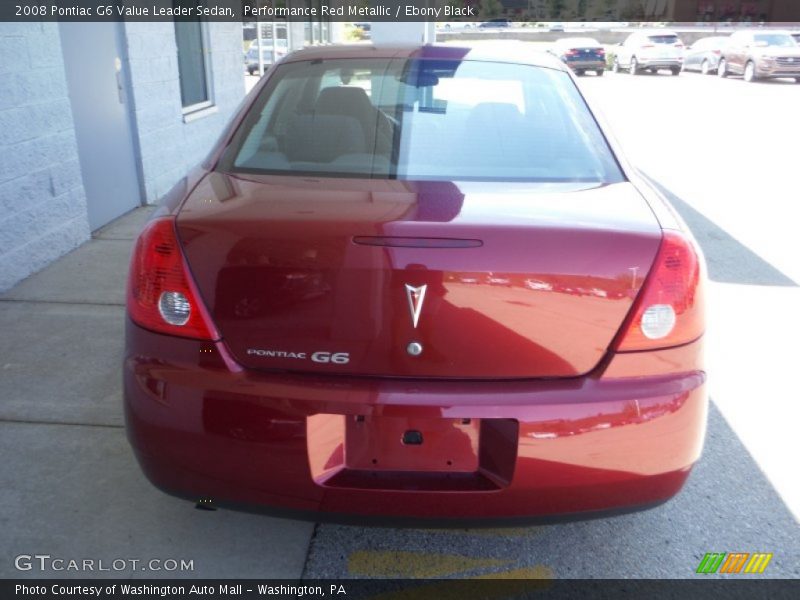 Performance Red Metallic / Ebony Black 2008 Pontiac G6 Value Leader Sedan