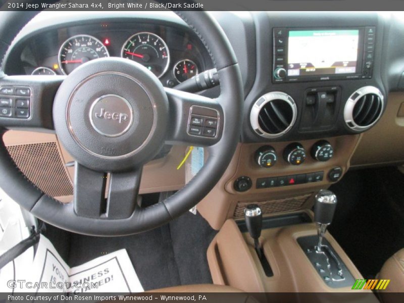 Bright White / Black/Dark Saddle 2014 Jeep Wrangler Sahara 4x4