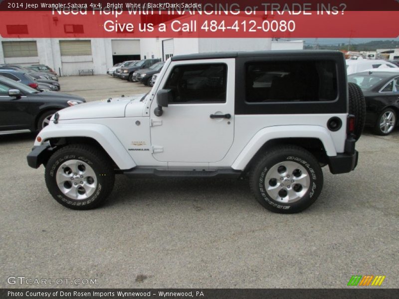 Bright White / Black/Dark Saddle 2014 Jeep Wrangler Sahara 4x4