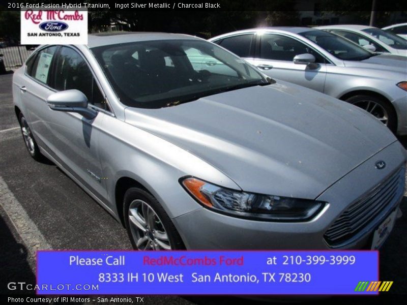 Ingot Silver Metallic / Charcoal Black 2016 Ford Fusion Hybrid Titanium