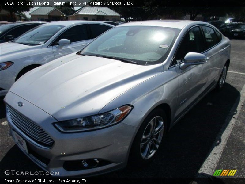 Ingot Silver Metallic / Charcoal Black 2016 Ford Fusion Hybrid Titanium
