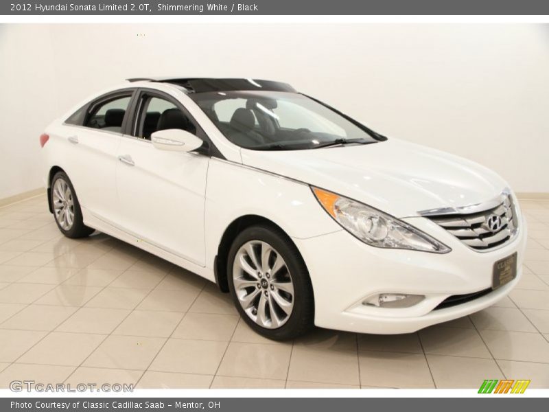 Shimmering White / Black 2012 Hyundai Sonata Limited 2.0T