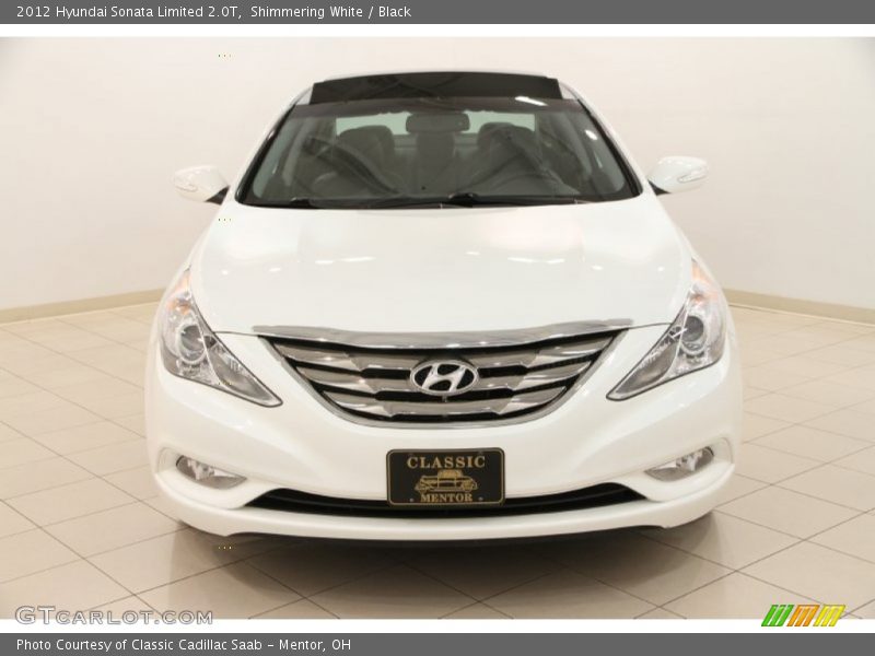 Shimmering White / Black 2012 Hyundai Sonata Limited 2.0T