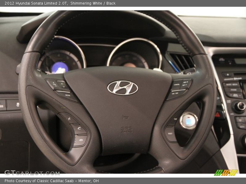 Shimmering White / Black 2012 Hyundai Sonata Limited 2.0T