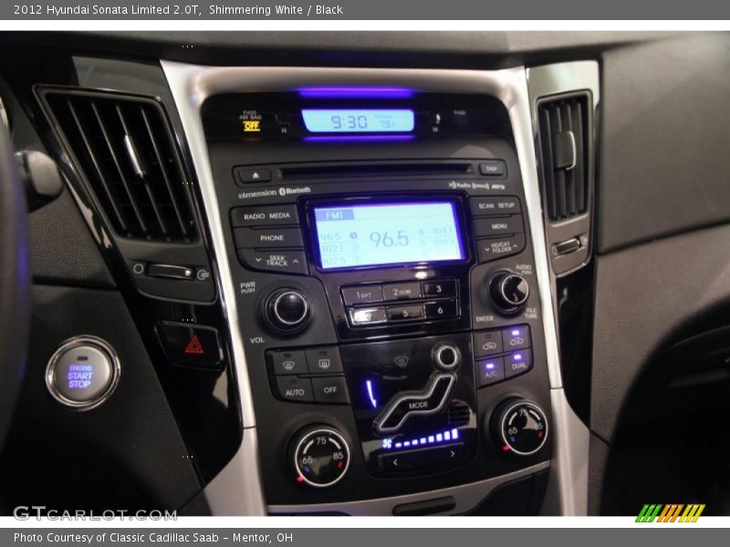 Shimmering White / Black 2012 Hyundai Sonata Limited 2.0T