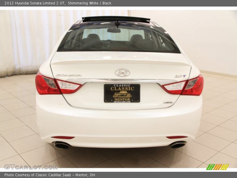 Shimmering White / Black 2012 Hyundai Sonata Limited 2.0T