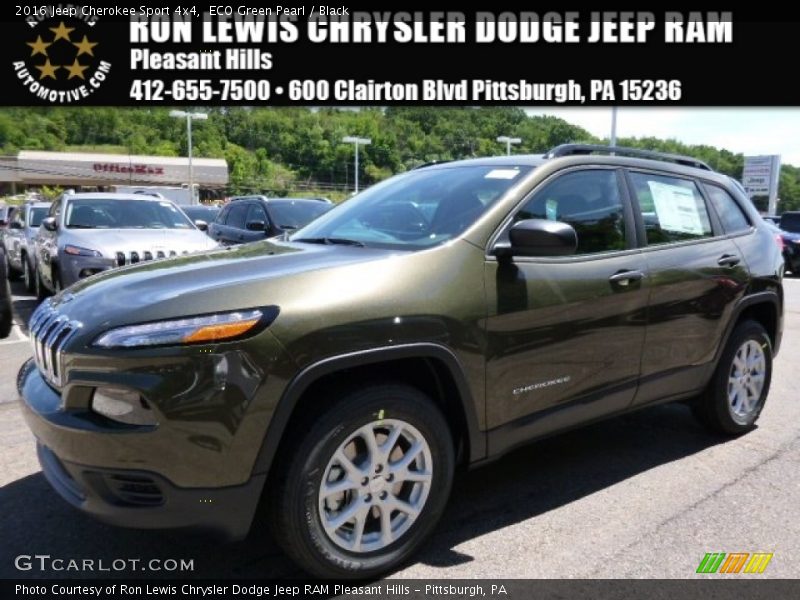 ECO Green Pearl / Black 2016 Jeep Cherokee Sport 4x4