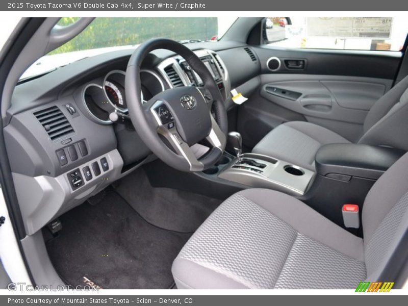 Super White / Graphite 2015 Toyota Tacoma V6 Double Cab 4x4