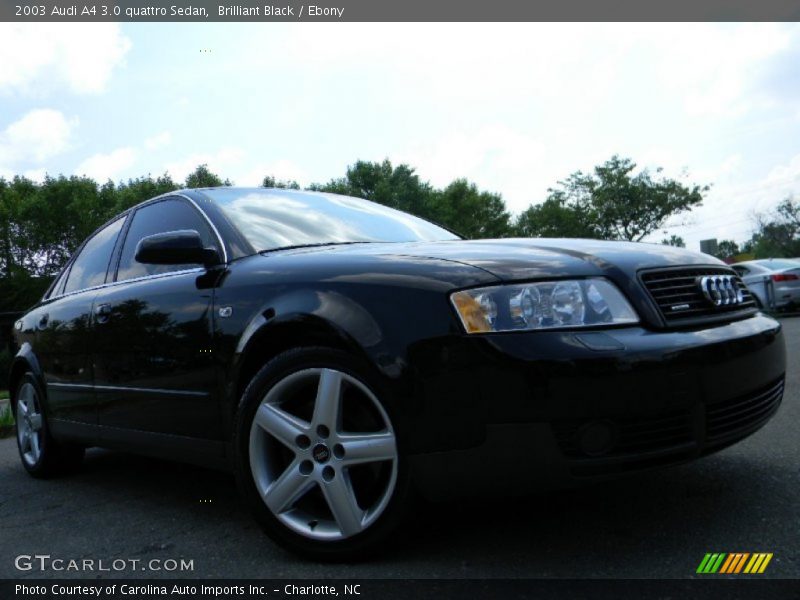 Brilliant Black / Ebony 2003 Audi A4 3.0 quattro Sedan
