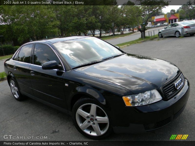 Brilliant Black / Ebony 2003 Audi A4 3.0 quattro Sedan