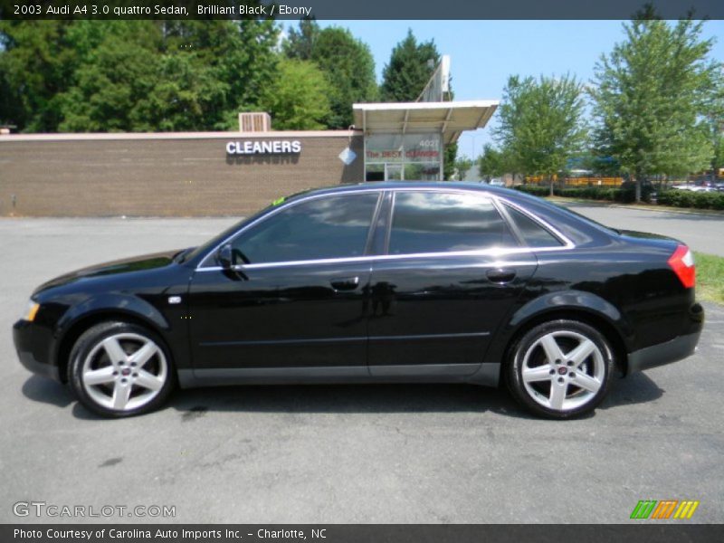 Brilliant Black / Ebony 2003 Audi A4 3.0 quattro Sedan