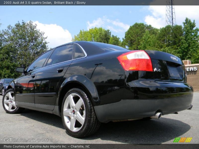 Brilliant Black / Ebony 2003 Audi A4 3.0 quattro Sedan