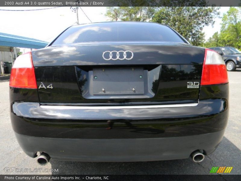 Brilliant Black / Ebony 2003 Audi A4 3.0 quattro Sedan