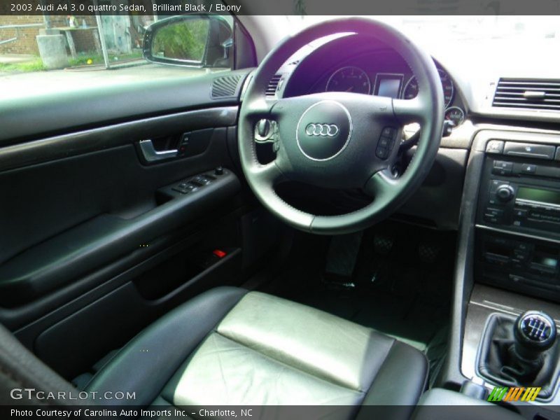 Brilliant Black / Ebony 2003 Audi A4 3.0 quattro Sedan