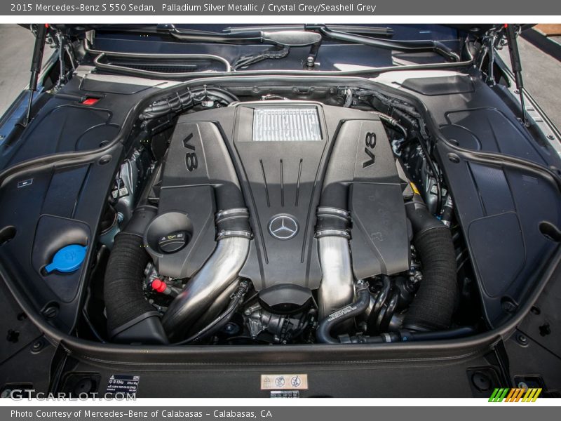 Palladium Silver Metallic / Crystal Grey/Seashell Grey 2015 Mercedes-Benz S 550 Sedan