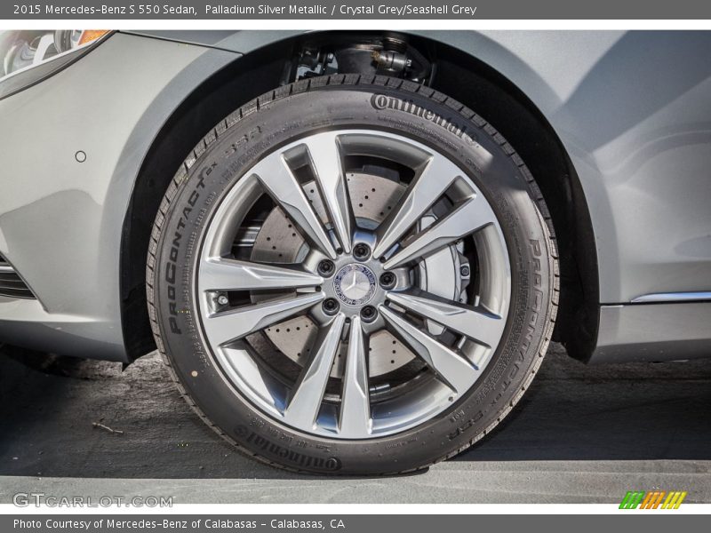 Palladium Silver Metallic / Crystal Grey/Seashell Grey 2015 Mercedes-Benz S 550 Sedan