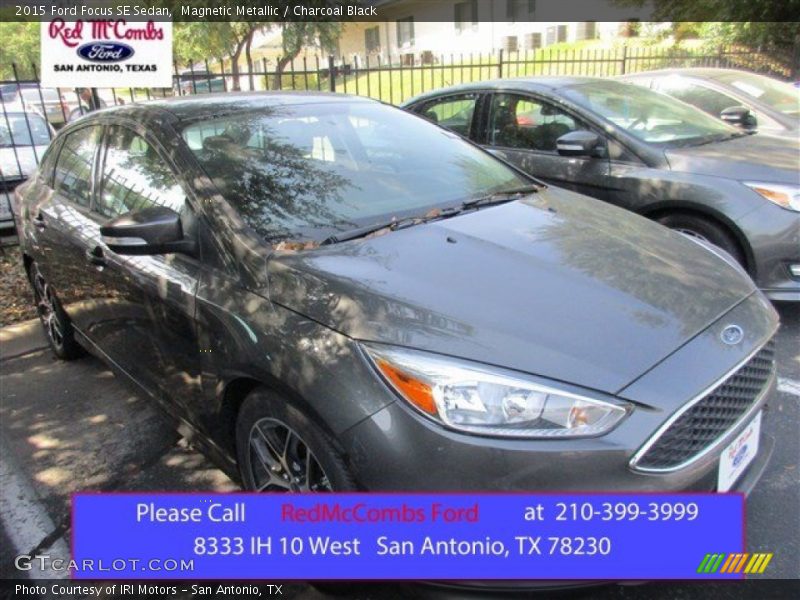 Magnetic Metallic / Charcoal Black 2015 Ford Focus SE Sedan